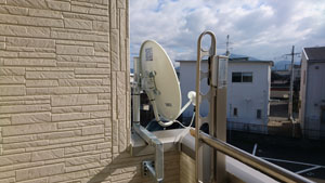 福岡の七隈でＢＳアンテナ工事