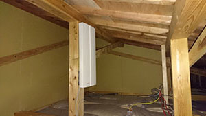 福岡市で壁付けデザインアンテナ工事